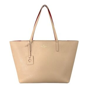 Kate Spade Beige Tote with Red Accents